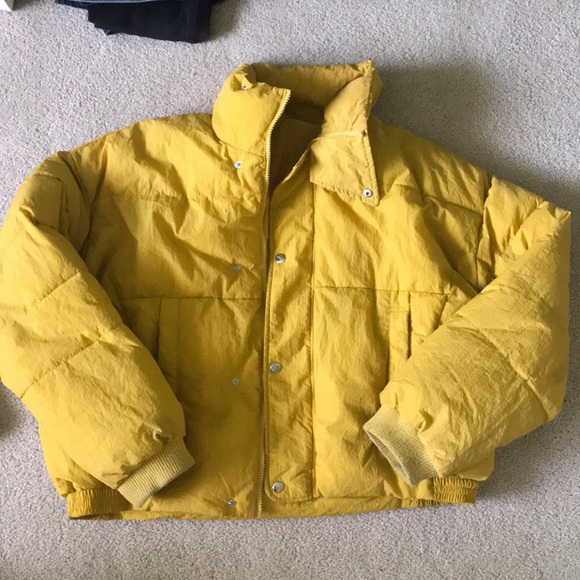 Free People Yellow Puffer Jacket 